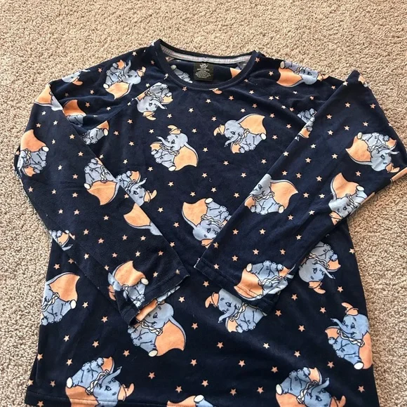 Disney Navy and Orange Dumbo Pajama Set Size S - Picture 2 of 9
